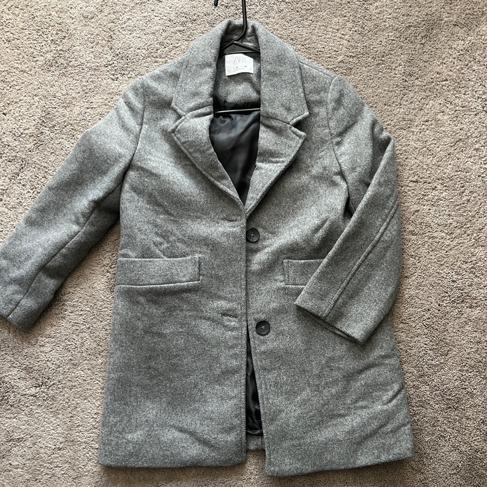 Zara Charcoal Buttoned Coat